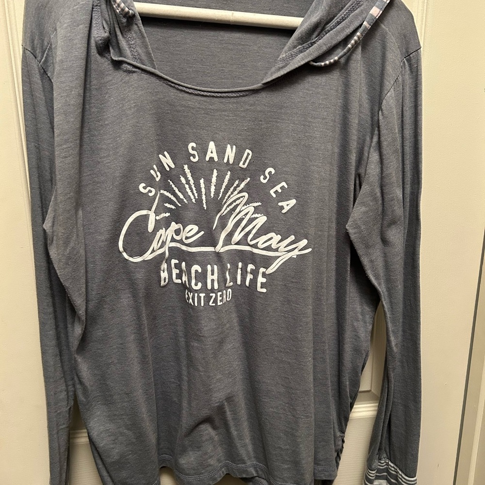 MV Sport Gray Striped Hoodie